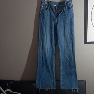 Aeropostale Flare Blue Women's Jeans High Rise Wide Leg Size 8Reg.